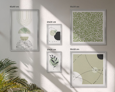 Set de 5 cuadros para salón Formas abstractas de plantas