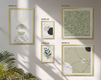 Set de 5 cuadros para salón Formas abstractas de plantas