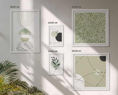 Set de 5 cuadros para salón Formas abstractas de plantas