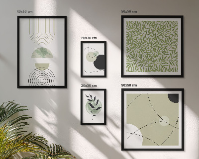 Set de 5 cuadros para salón Formas abstractas de plantas