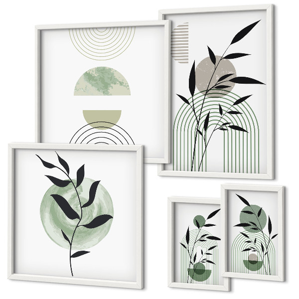 Pared galería de arte Gráficos de plantas con estilo