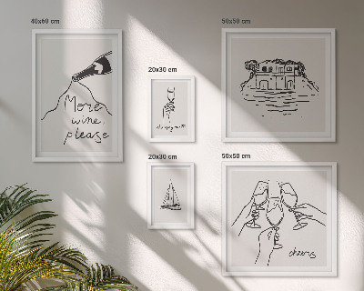 Pared galería de arte Ilustraciones elegantes para brindar con vino