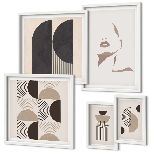 Conjunto de cuadros decorativos Retratos geométricos con estilo