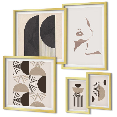 Conjunto de cuadros decorativos Retratos geométricos con estilo