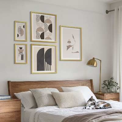 Conjunto de cuadros decorativos Retratos geométricos con estilo