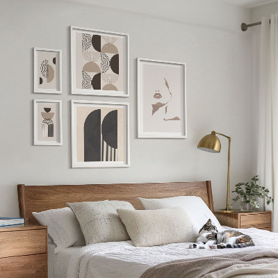 Conjunto de cuadros decorativos Retratos geométricos con estilo