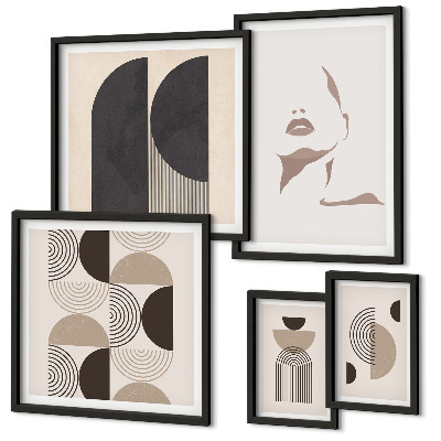 Conjunto de cuadros decorativos Retratos geométricos con estilo