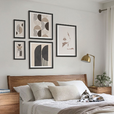 Conjunto de cuadros decorativos Retratos geométricos con estilo