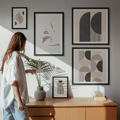Conjunto de cuadros decorativos Retratos geométricos con estilo
