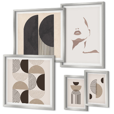 Conjunto de cuadros decorativos Retratos geométricos con estilo