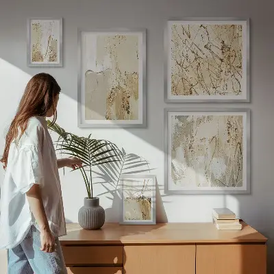 Cuadro para pared galería de arte con texturas modernas abstractas