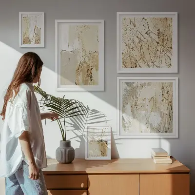 Cuadro para pared galería de arte con texturas modernas abstractas