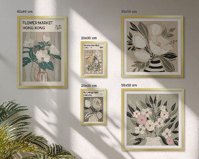 Conjunto de cuadros decorativos Feria floral retro vintage