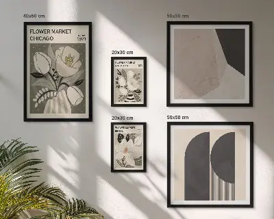 Set de 5 cuadros para salón con diseño de elegantes arreglos florales
