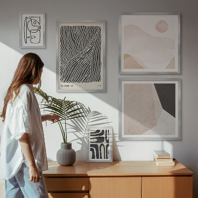Pared galería de arte Patrones abstractos minimalistas de la tierra