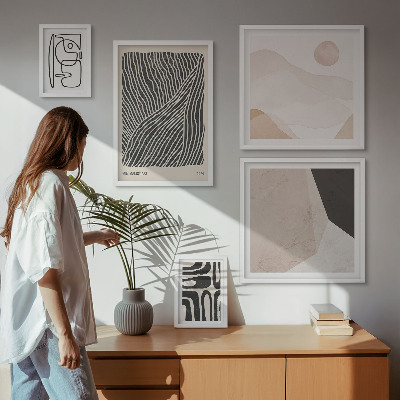 Pared galería de arte Patrones abstractos minimalistas de la tierra