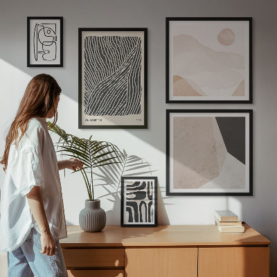 Pared galería de arte Patrones abstractos minimalistas de la tierra