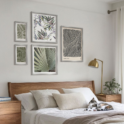 Conjunto de cuadros decorativos patrones de plantas minimalistas