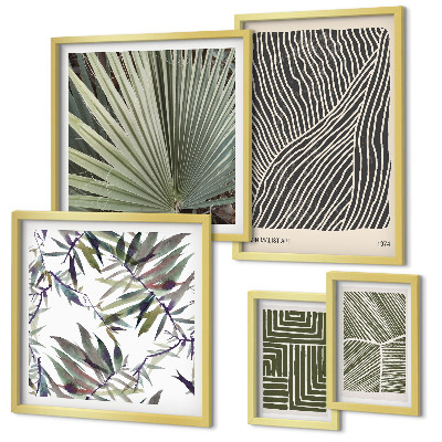 Conjunto de cuadros decorativos patrones de plantas minimalistas