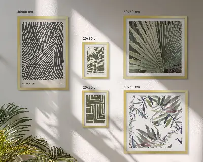 Conjunto de cuadros decorativos con patrones de plantas minimalistas