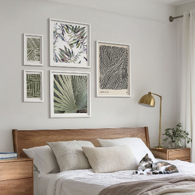 Conjunto de cuadros decorativos patrones de plantas minimalistas