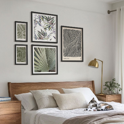 Conjunto de cuadros decorativos patrones de plantas minimalistas