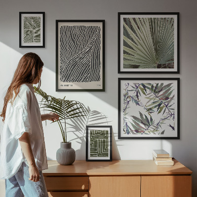 Conjunto de cuadros decorativos patrones de plantas minimalistas