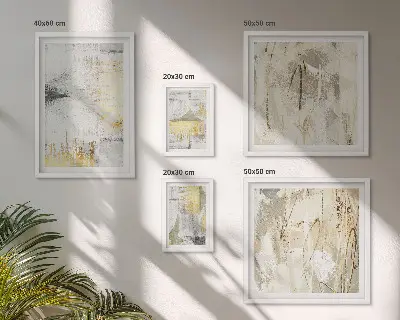 Set de 5 cuadros decorativos para salón con motivos de patrones abstractos elegantes