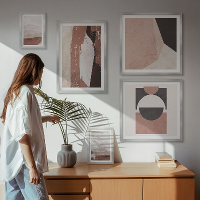 Pared galería de arte composiciones abstractas de la tierra
