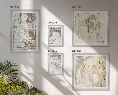 Conjunto de cuadros decorativos con composiciones abstractas neutras