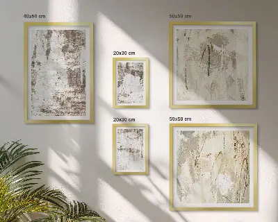 Conjunto de cuadros decorativos con composiciones abstractas neutras