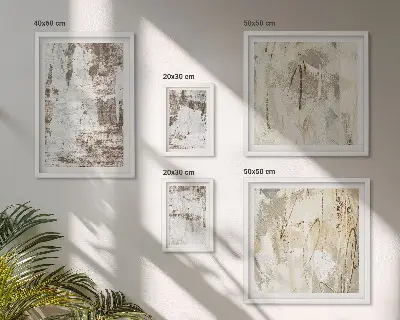 Conjunto de cuadros decorativos con composiciones abstractas neutras