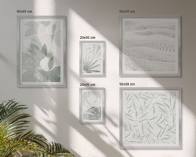 Set de 5 cuadros para salón motivos vegetales verdes