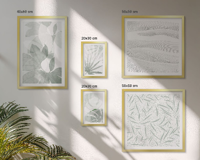 Set de 5 cuadros para salón motivos vegetales verdes