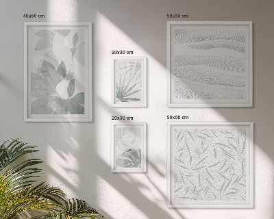Set de 5 cuadros para salón motivos vegetales verdes