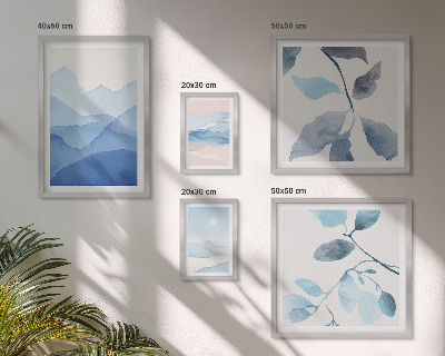 Conjunto de cuadros decorativos Naturaleza azul minimalista