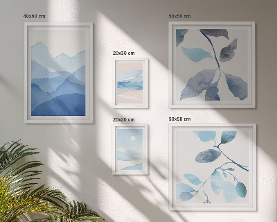 Conjunto de cuadros decorativos Naturaleza azul minimalista