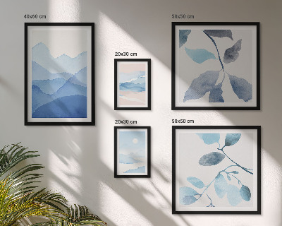 Conjunto de cuadros decorativos Naturaleza azul minimalista