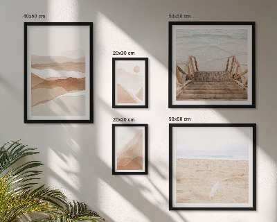 Set de 5 cuadros para salón Playas y montañas minimalistas