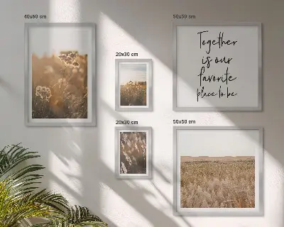 Conjunto de cuadros decorativos con diseños de paisajes naturales, flores y frases