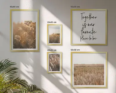 Conjunto de cuadros decorativos con diseños de paisajes naturales, flores y frases