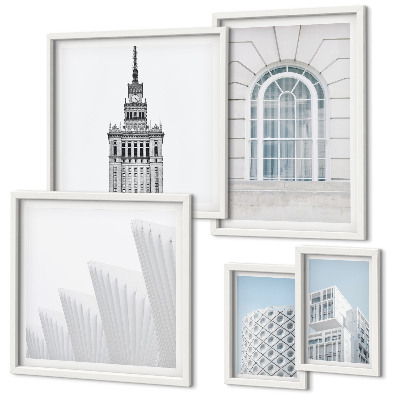 Set de 5 cuadros para salón Arquitectura moderna minimalista