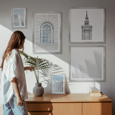 Set de 5 cuadros para salón Arquitectura moderna minimalista