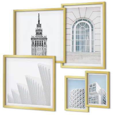 Set de 5 cuadros para salón Arquitectura moderna minimalista
