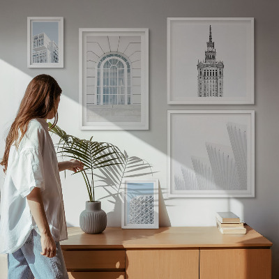 Set de 5 cuadros para salón Arquitectura moderna minimalista