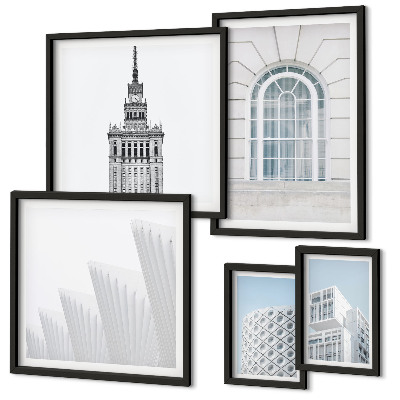 Set de 5 cuadros para salón Arquitectura moderna minimalista
