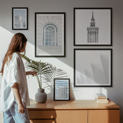 Set de 5 cuadros para salón Arquitectura moderna minimalista