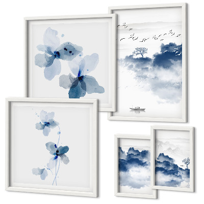 Conjunto de cuadros decorativos Paisajes, flores, agua, paz