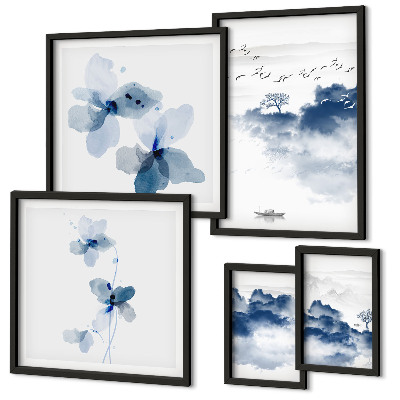 Conjunto de cuadros decorativos Paisajes, flores, agua, paz