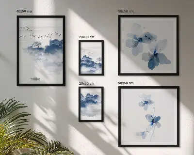Conjunto de cuadros decorativos con diseño de paisajes, flores y agua